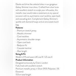 Metallic silver Club London dress